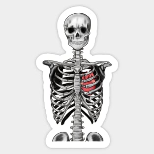 Skeleton with Heart - Costume Tee Sticker